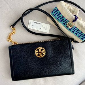 Tory Burch Blk Carson Detachable Crossbody Clutch